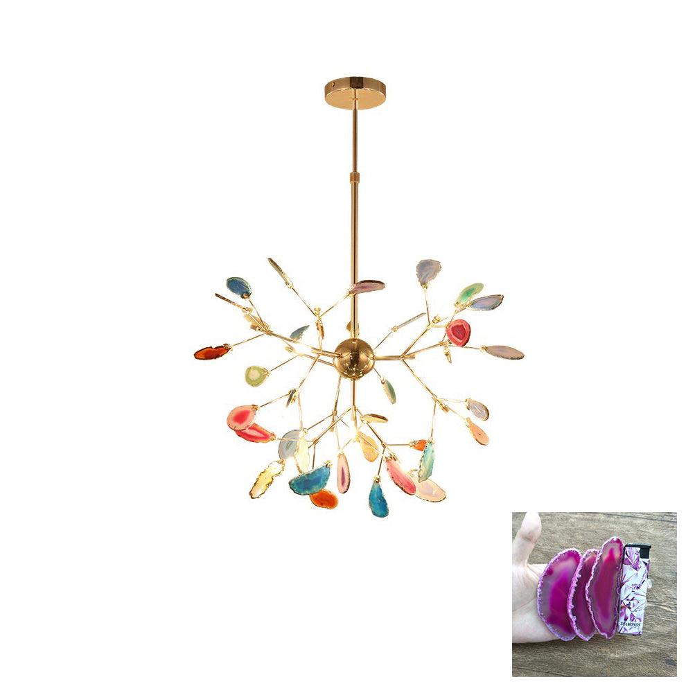 Calliste Natural Agate Rose Gold Branch Chandelier