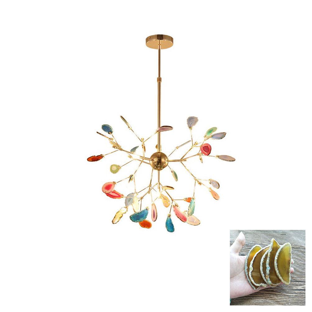 Calliste Natural Agate Rose Gold Branch Chandelier