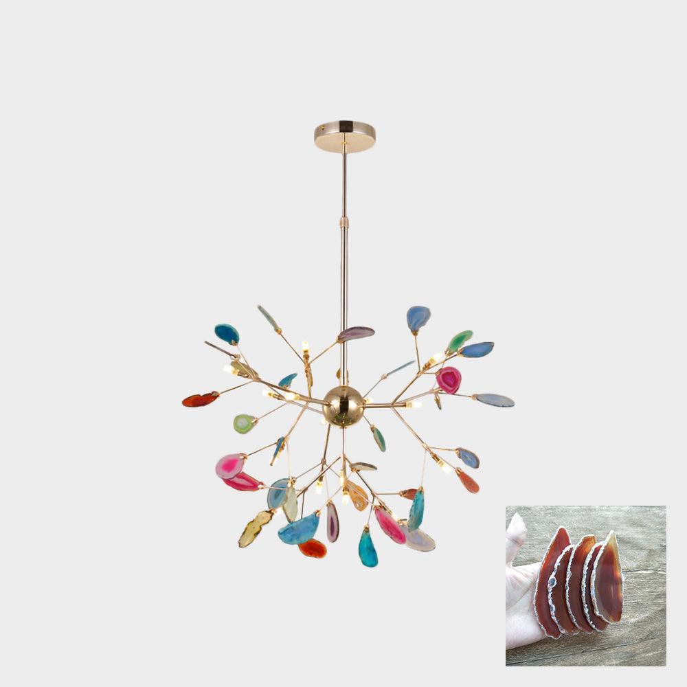 Calliste Natural Agate Rose Gold Branch Chandelier