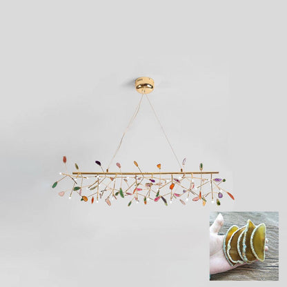 Calliste Natural Agate Rose Gold Branch Chandelier