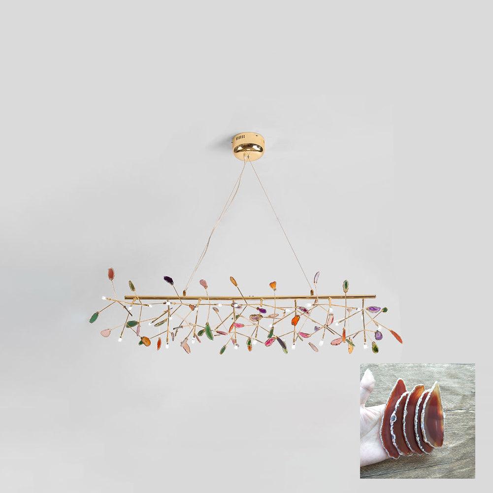 Calliste Natural Agate Rose Gold Branch Chandelier