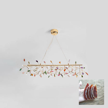 Calliste Natural Agate Rose Gold Branch Chandelier