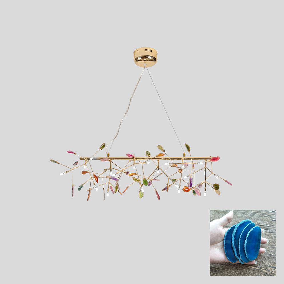 Calliste Natural Agate Rose Gold Branch Chandelier