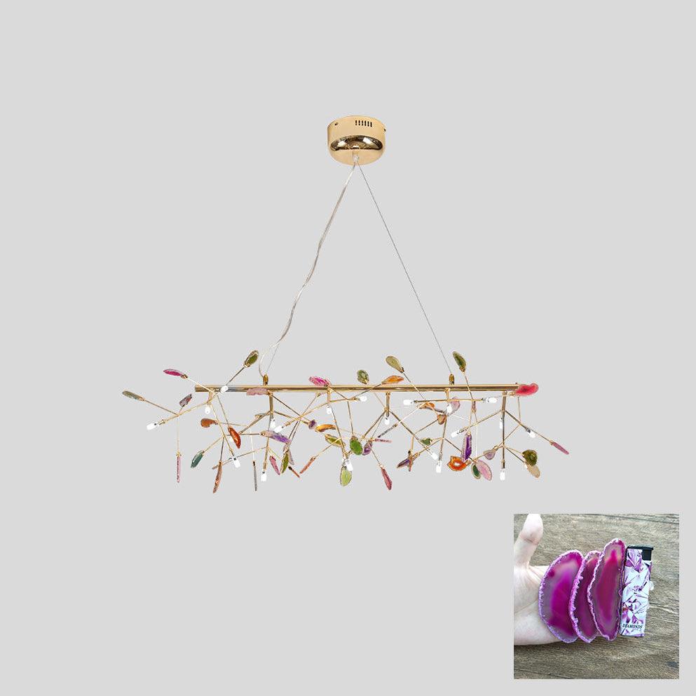 Calliste Natural Agate Rose Gold Branch Chandelier