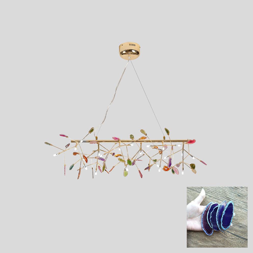 Calliste Natural Agate Rose Gold Branch Chandelier