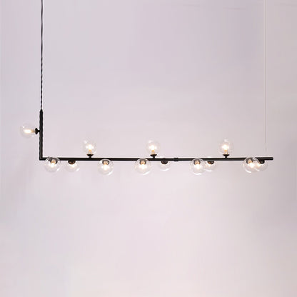 Ailis Linear Clear Glass Globe Chandelier