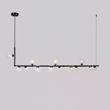 Ailis Linear Clear Glass Globe Chandelier