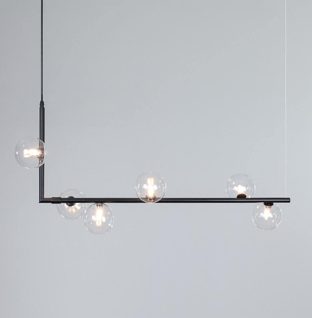 Ailis Linear Clear Glass Globe Chandelier