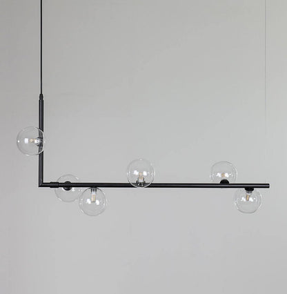 Ailis Linear Clear Glass Globe Chandelier