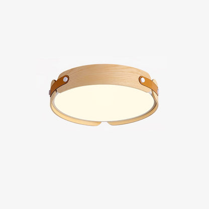 Allegra Slim Wood LED Flush Mount Ceiling Light