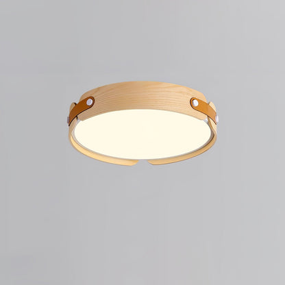 Allegra Slim Wood LED Flush Mount Ceiling Light