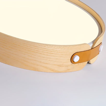 Allegra Slim Wood LED Flush Mount Ceiling Light