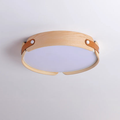 Allegra Slim Wood LED Flush Mount Ceiling Light