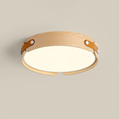 Allegra Slim Wood LED Flush Mount Ceiling Light