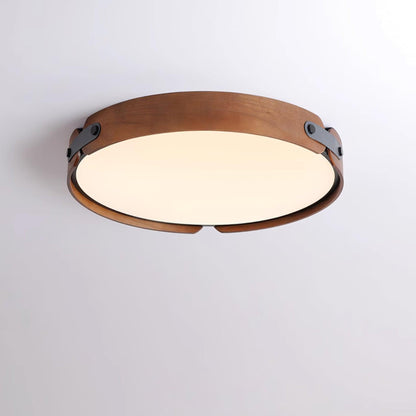 Allegra Slim Wood LED Flush Mount Ceiling Light