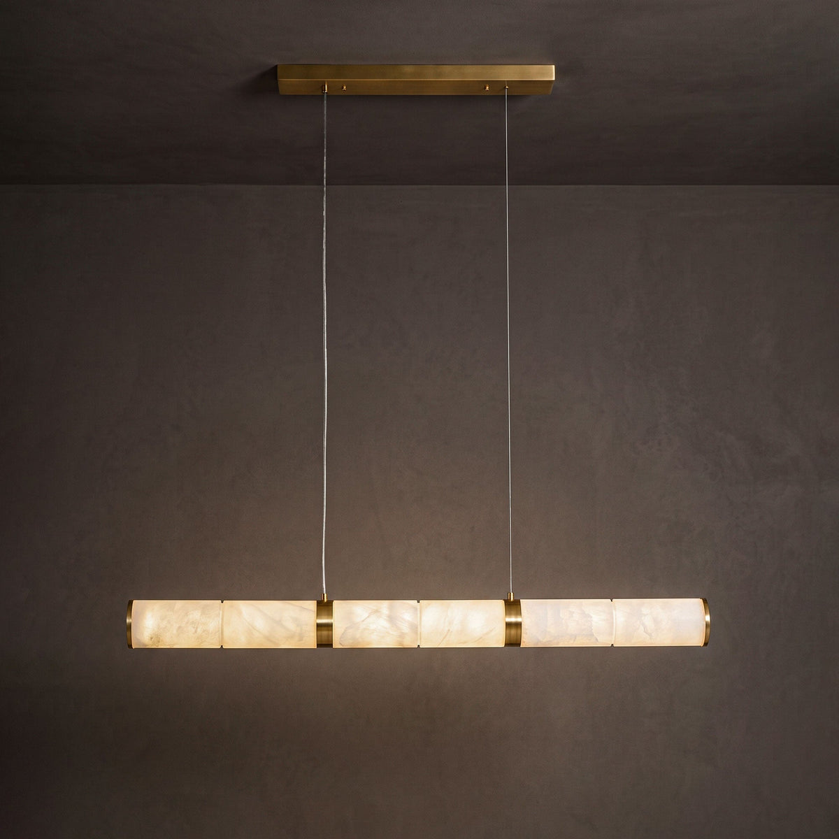 Anaelle Linear Alabaster Tube LED Pendant Light