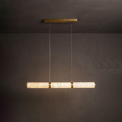Anaelle Linear Alabaster Tube LED Pendant Light