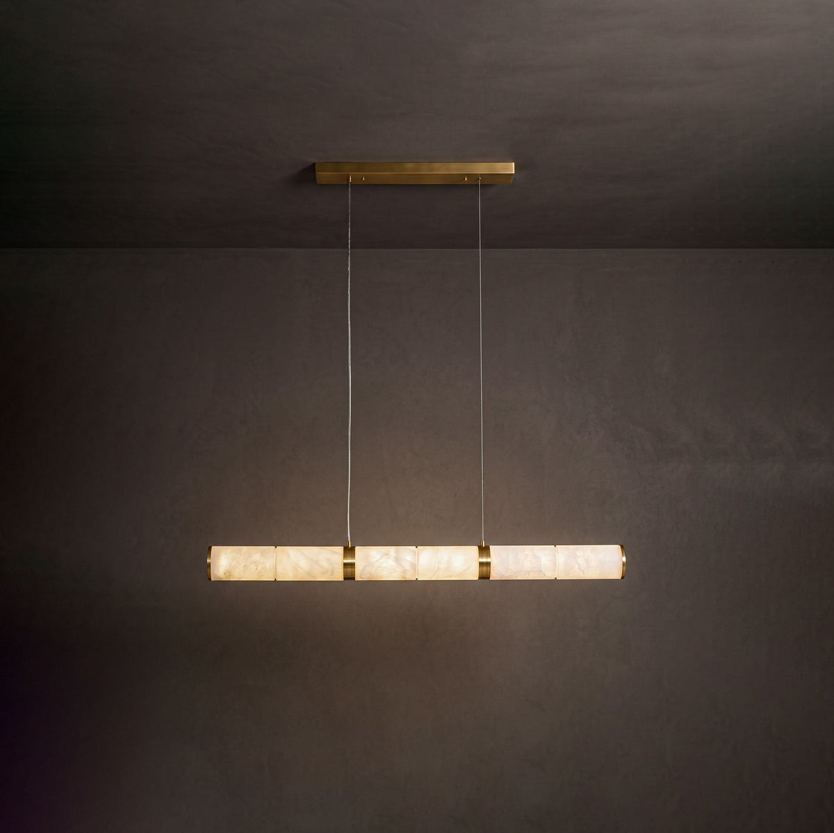 Anaelle Linear Alabaster Tube LED Pendant Light