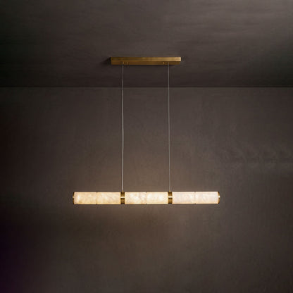 Anaelle Linear Alabaster Tube LED Pendant Light