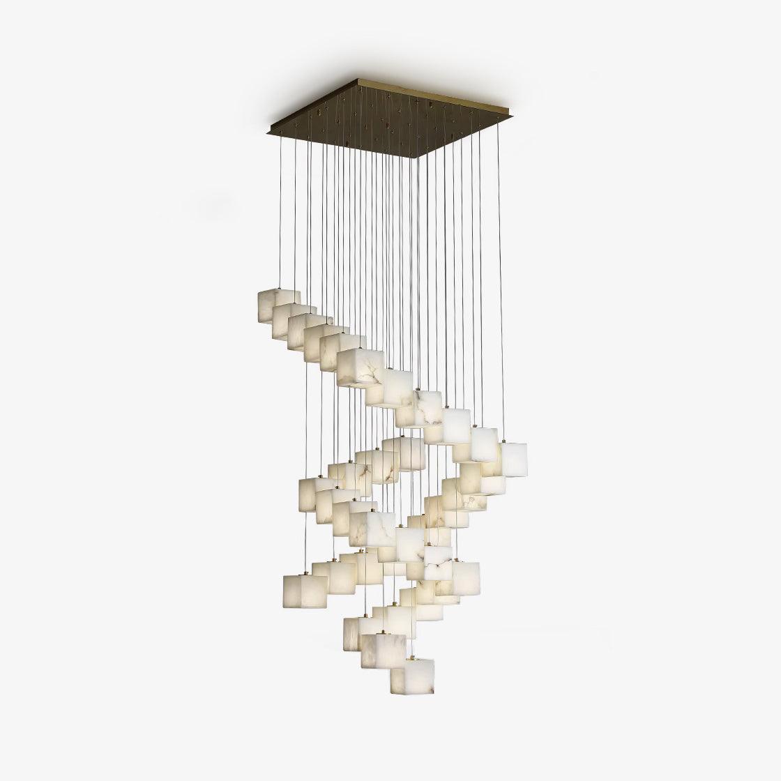 Arelia Alabaster Cube Cluster Pendant Light