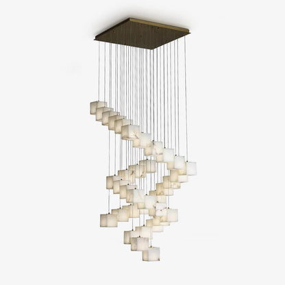 Arelia Alabaster Cube Cluster Pendant Light