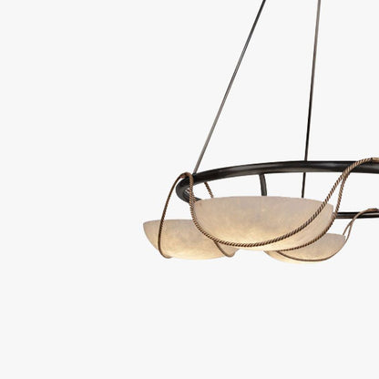 Antheia Four Bowl Alabaster Ring LED Chandelier