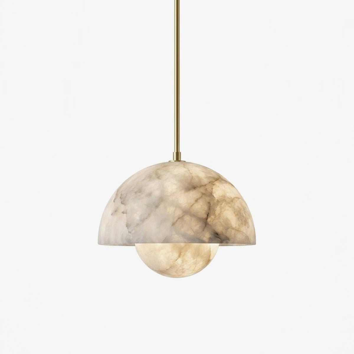 Arabelle Alabaster Dome Brass Pendant Light