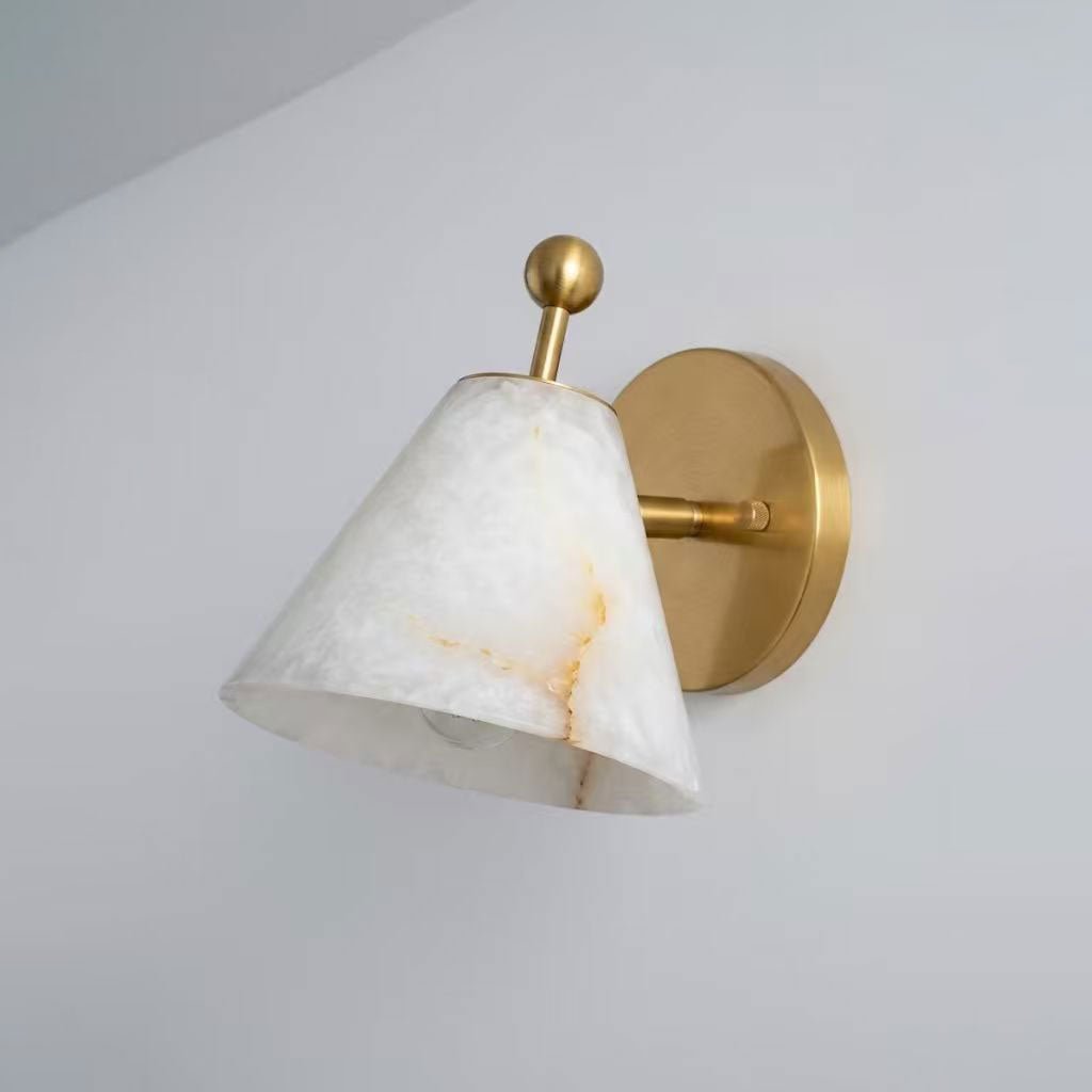 Alcyone Alabaster Angled Cone Wall Sconce
