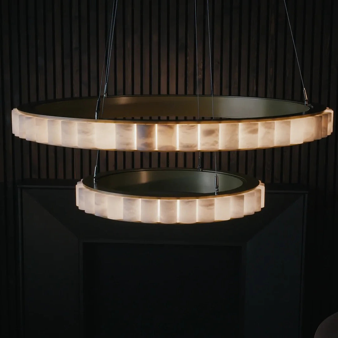 Almira Alabaster Halo Ring LED Chandelier