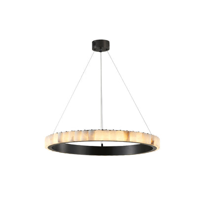 Almira Alabaster Halo Ring LED Chandelier