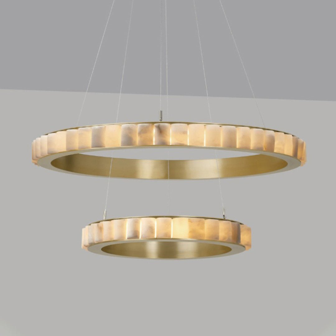 Almira Alabaster Halo Ring LED Chandelier