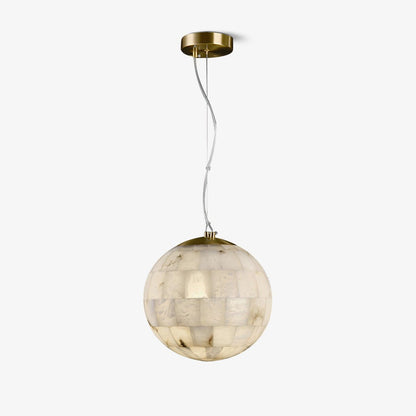 Aldora Alabaster Globe Brass Pendant Light