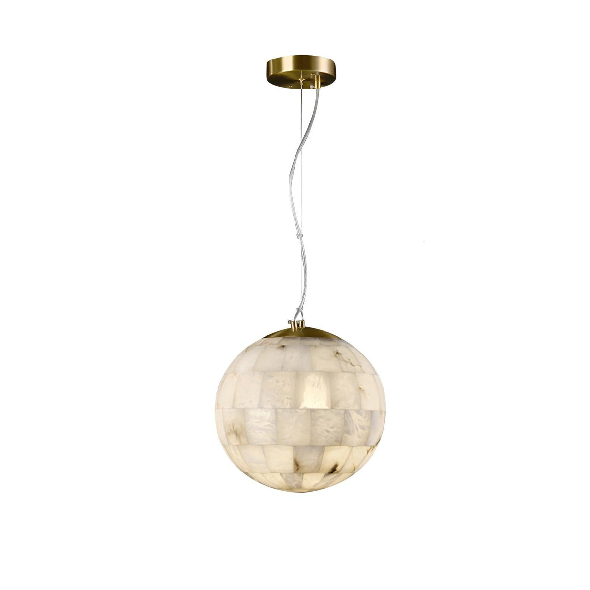 Aldora Alabaster Globe Brass Pendant Light