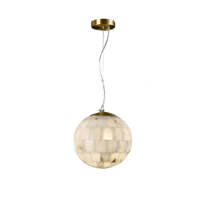 Aldora Alabaster Globe Brass Pendant Light