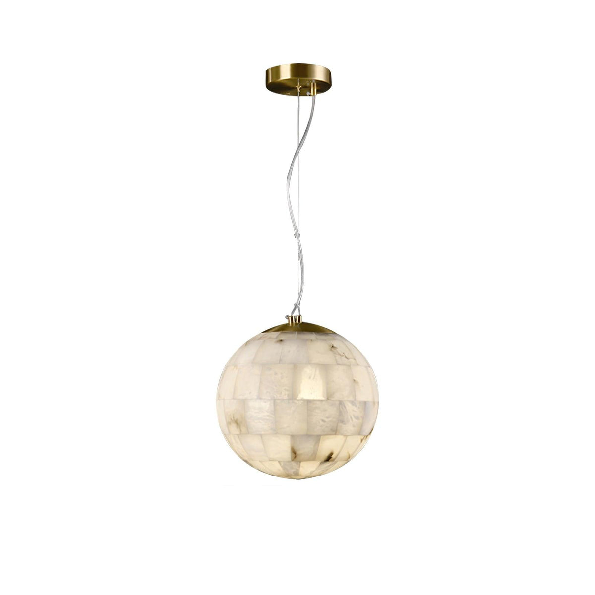 Aldora Alabaster Globe Brass Pendant Light