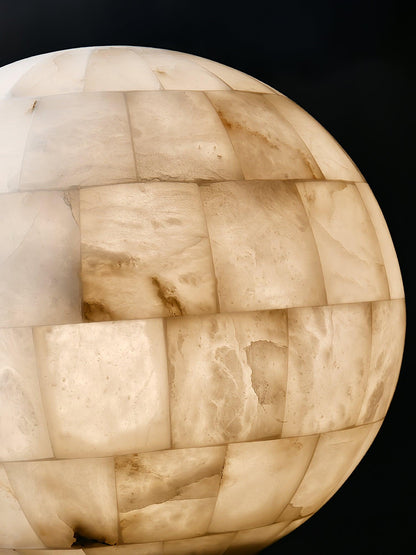 Aldora Alabaster Globe Brass Pendant Light