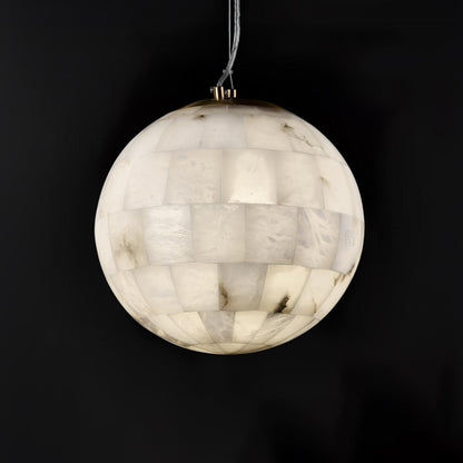 Aldora Alabaster Globe Brass Pendant Light