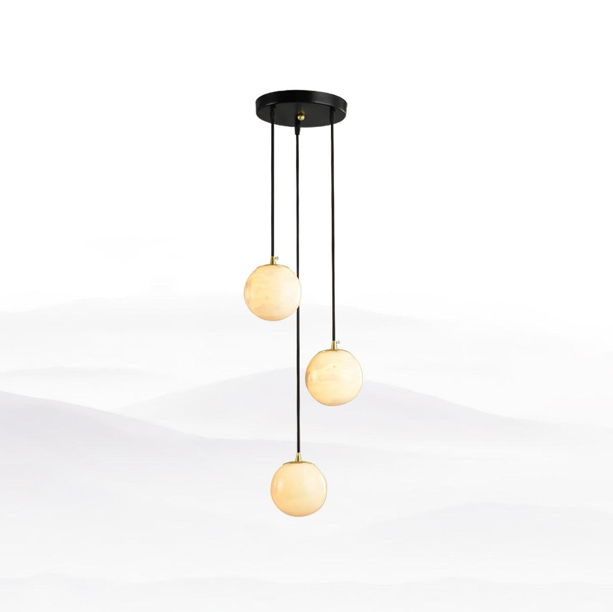 Amadine Alabaster Sphere Cluster Staircase Chandelier