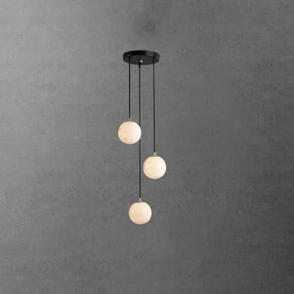 Amadine Alabaster Sphere Cluster Staircase Chandelier