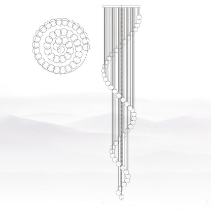 Amadine Alabaster Sphere Cluster Staircase Chandelier