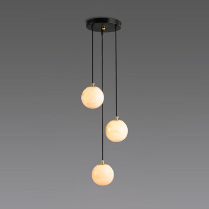 Amadine Alabaster Sphere Cluster Staircase Chandelier