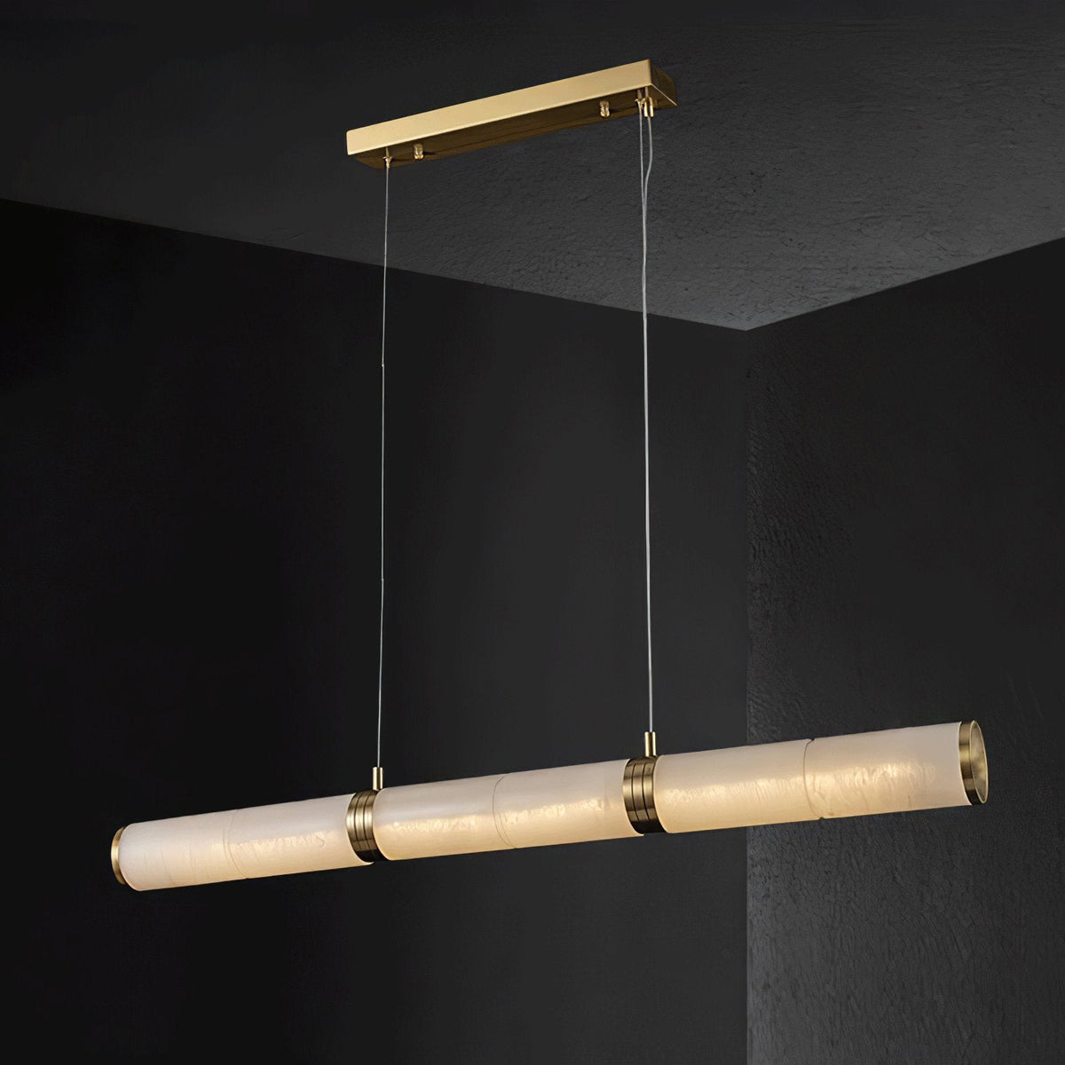 Anaelle Linear Alabaster Tube LED Pendant Light