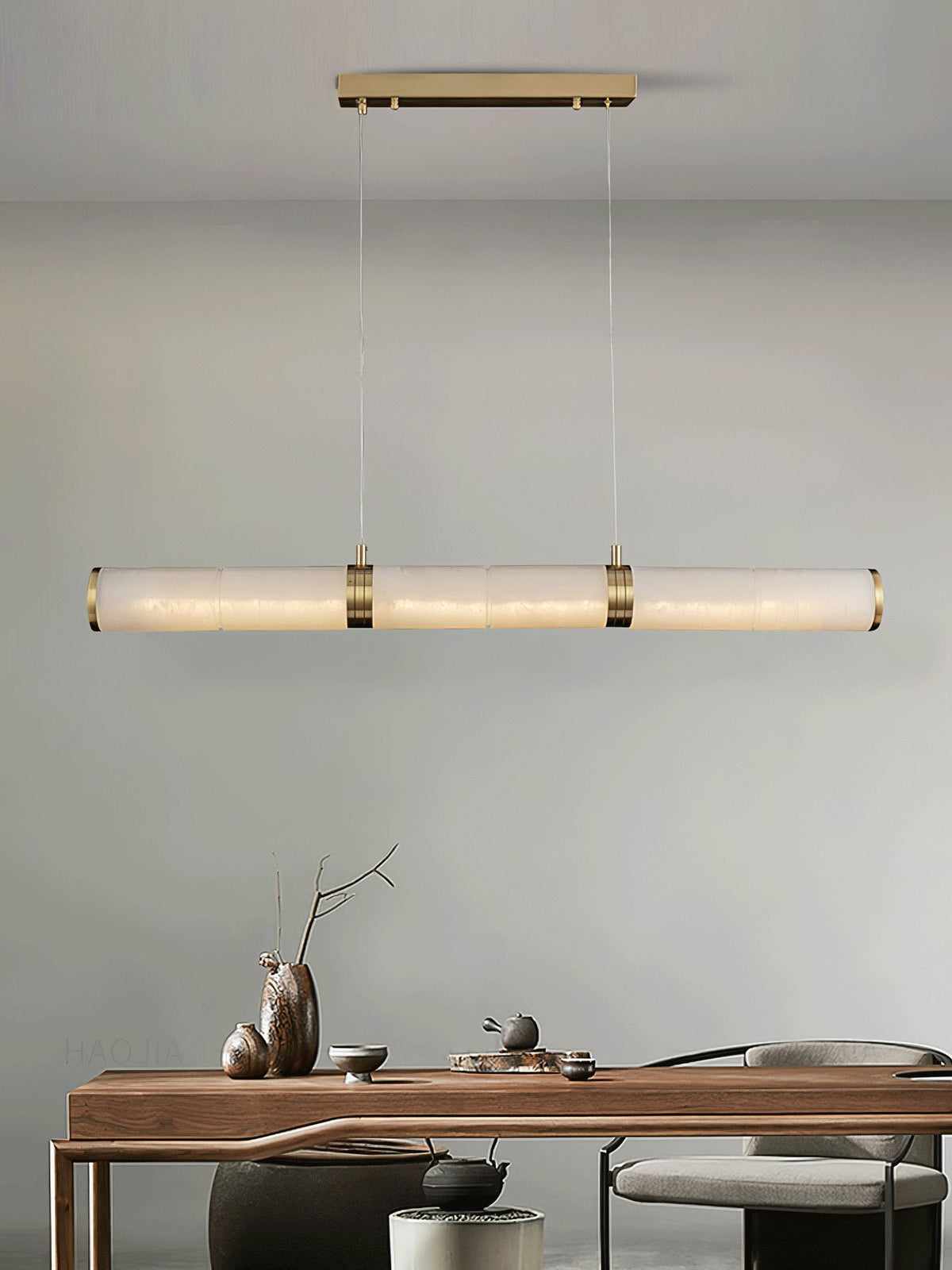 Anaelle Linear Alabaster Tube LED Pendant Light