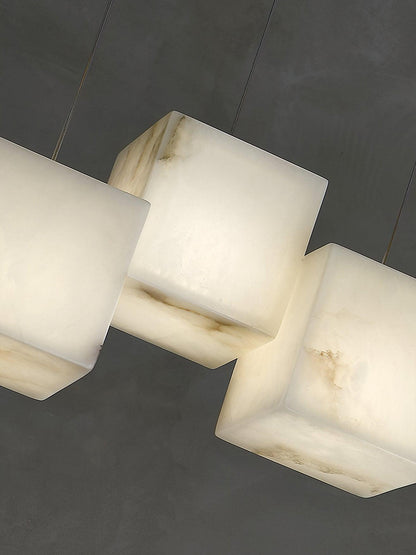 Arelia Alabaster Cube Cluster Pendant Light