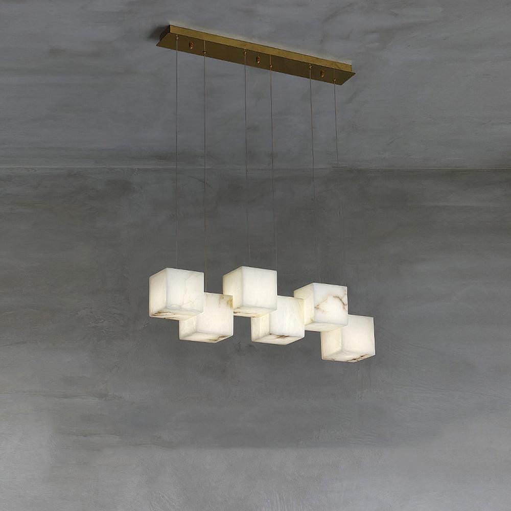 Arelia Alabaster Cube Cluster Pendant Light