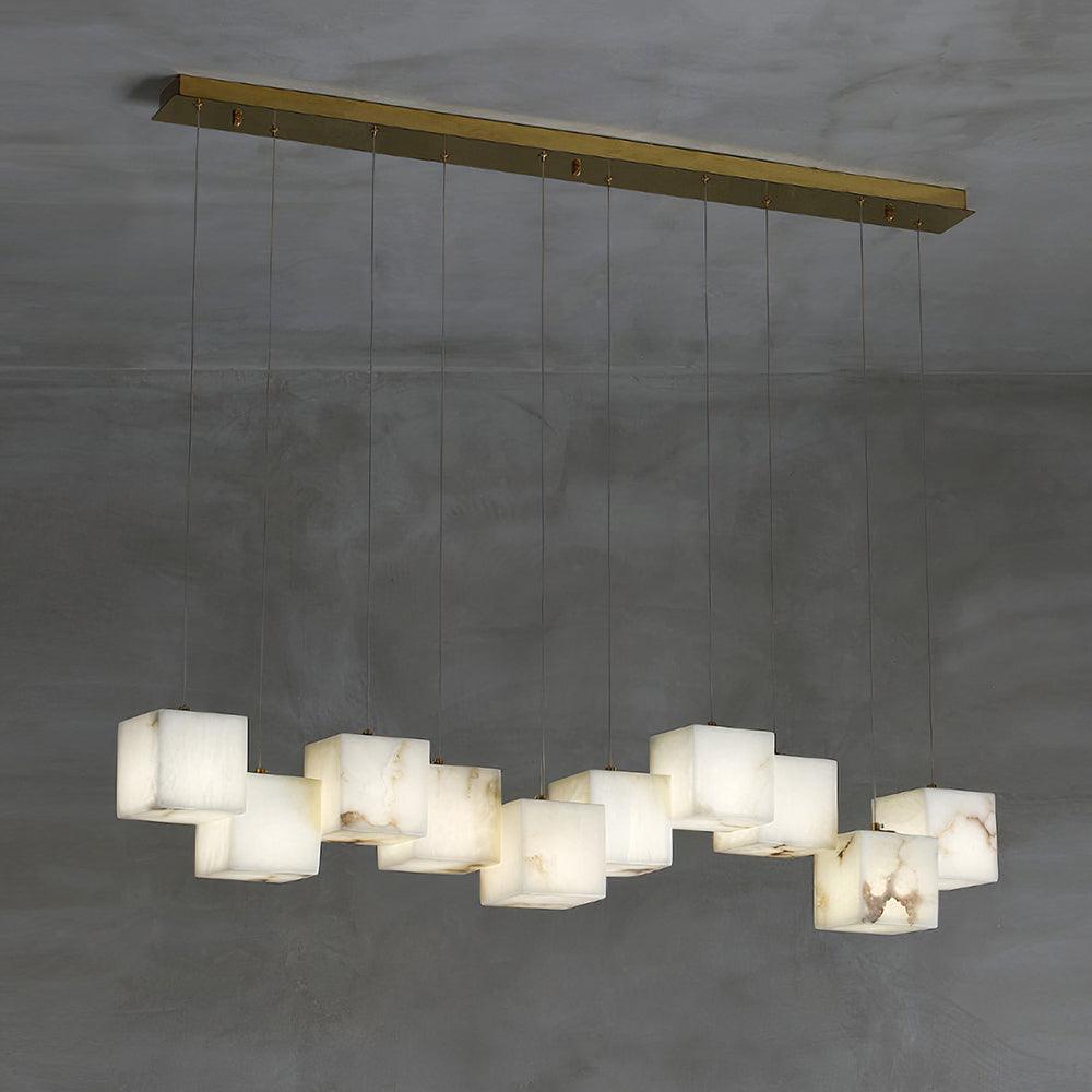 Arelia Alabaster Cube Cluster Pendant Light
