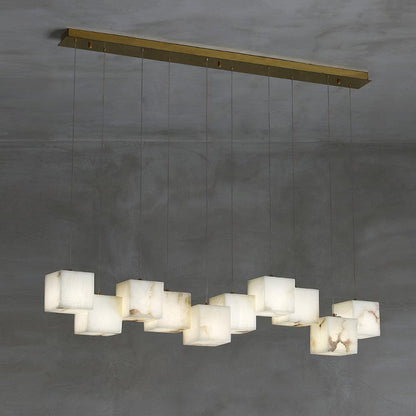 Arelia Alabaster Cube Cluster Pendant Light