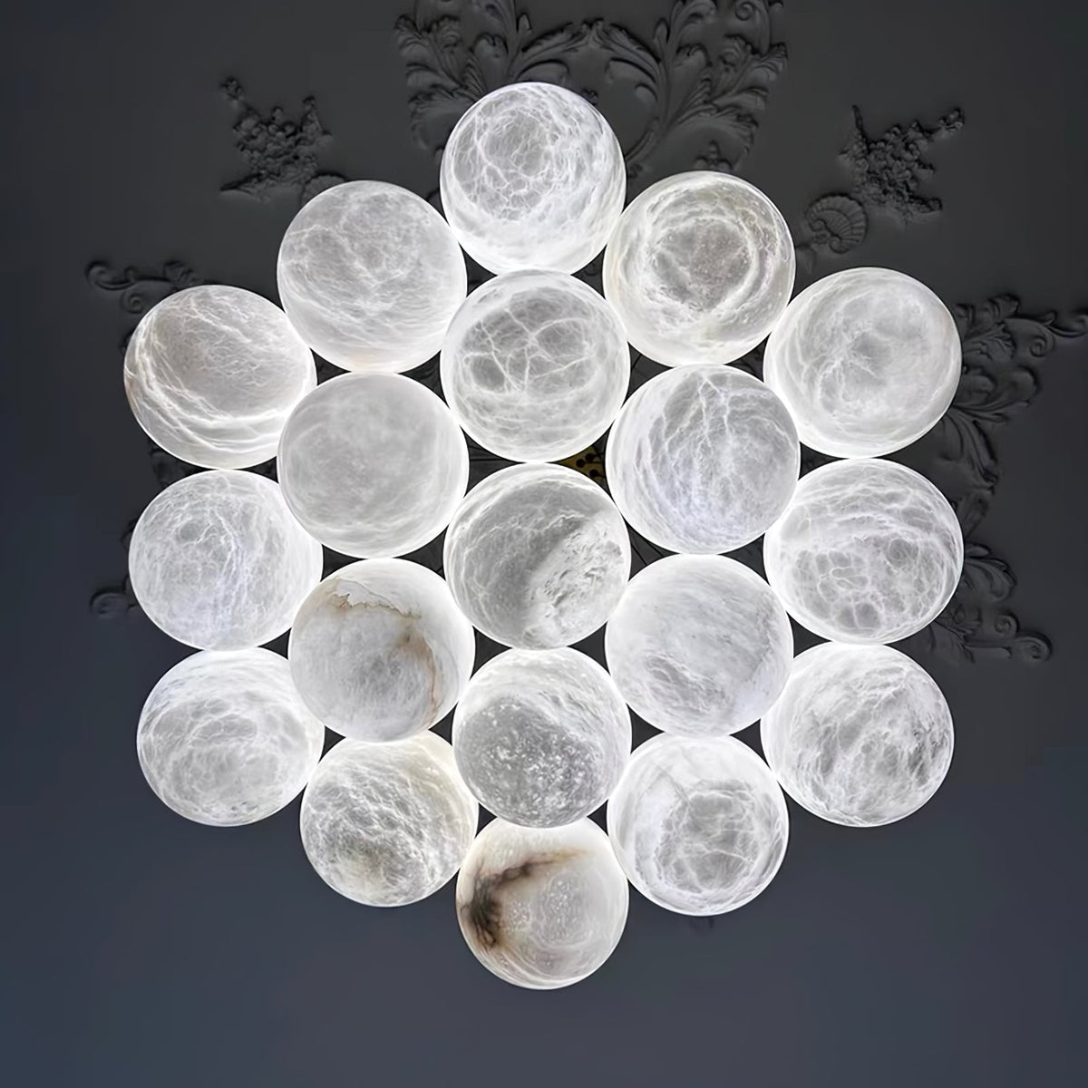 Alix Alabaster Ball Cluster Chandelier