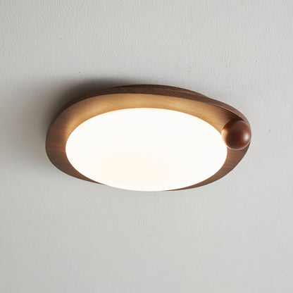 Zenaide Walnut Grain Low Profile LED Ceiling Light