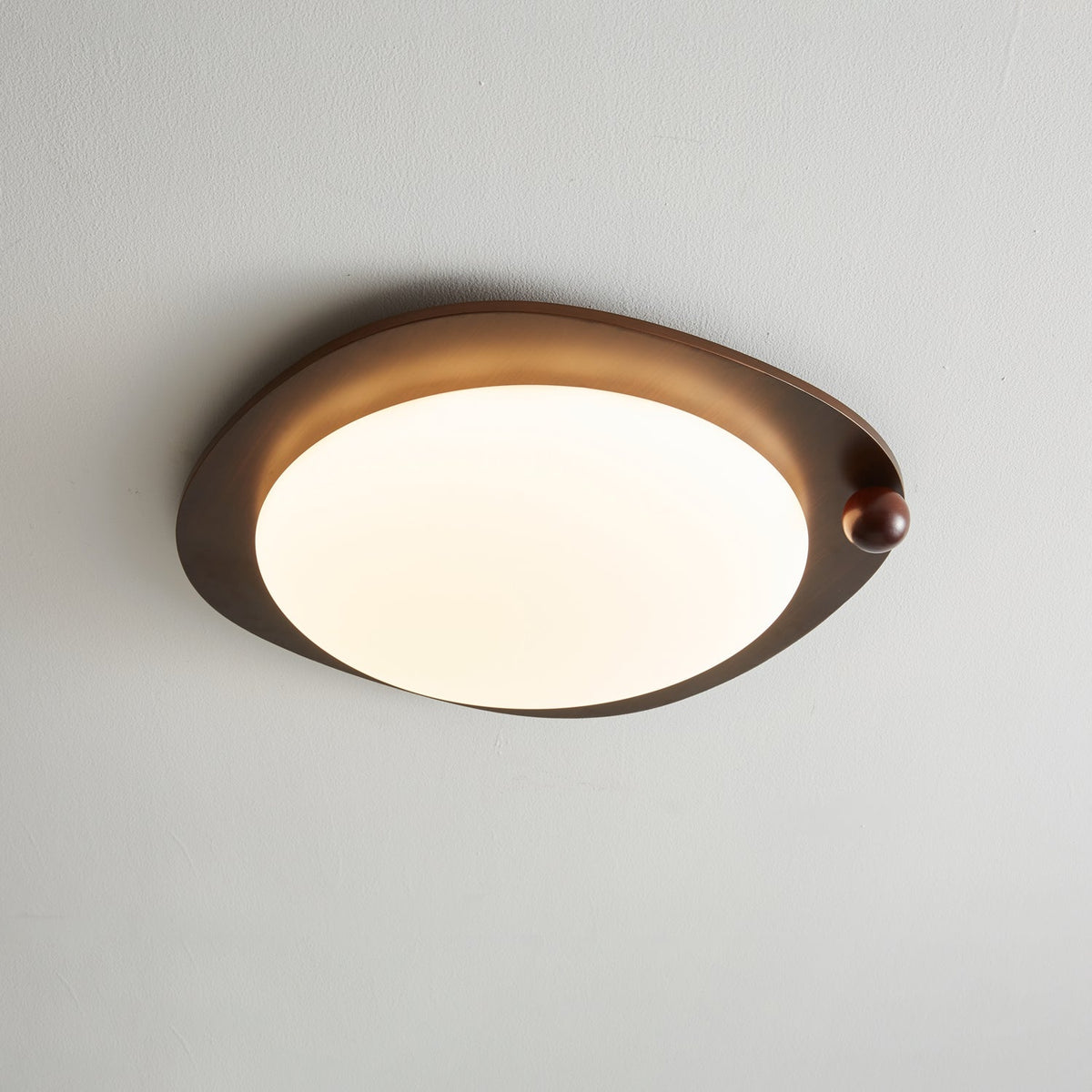 Zenaide Walnut Grain Low Profile LED Ceiling Light